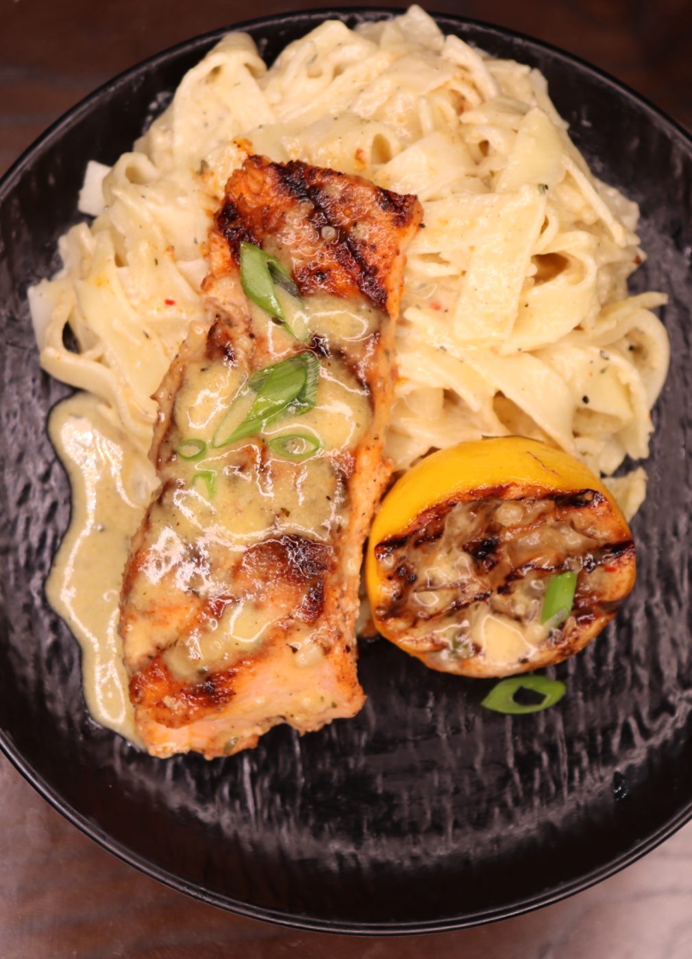 Seared Salmon w/ Shrimp & Crab Cream