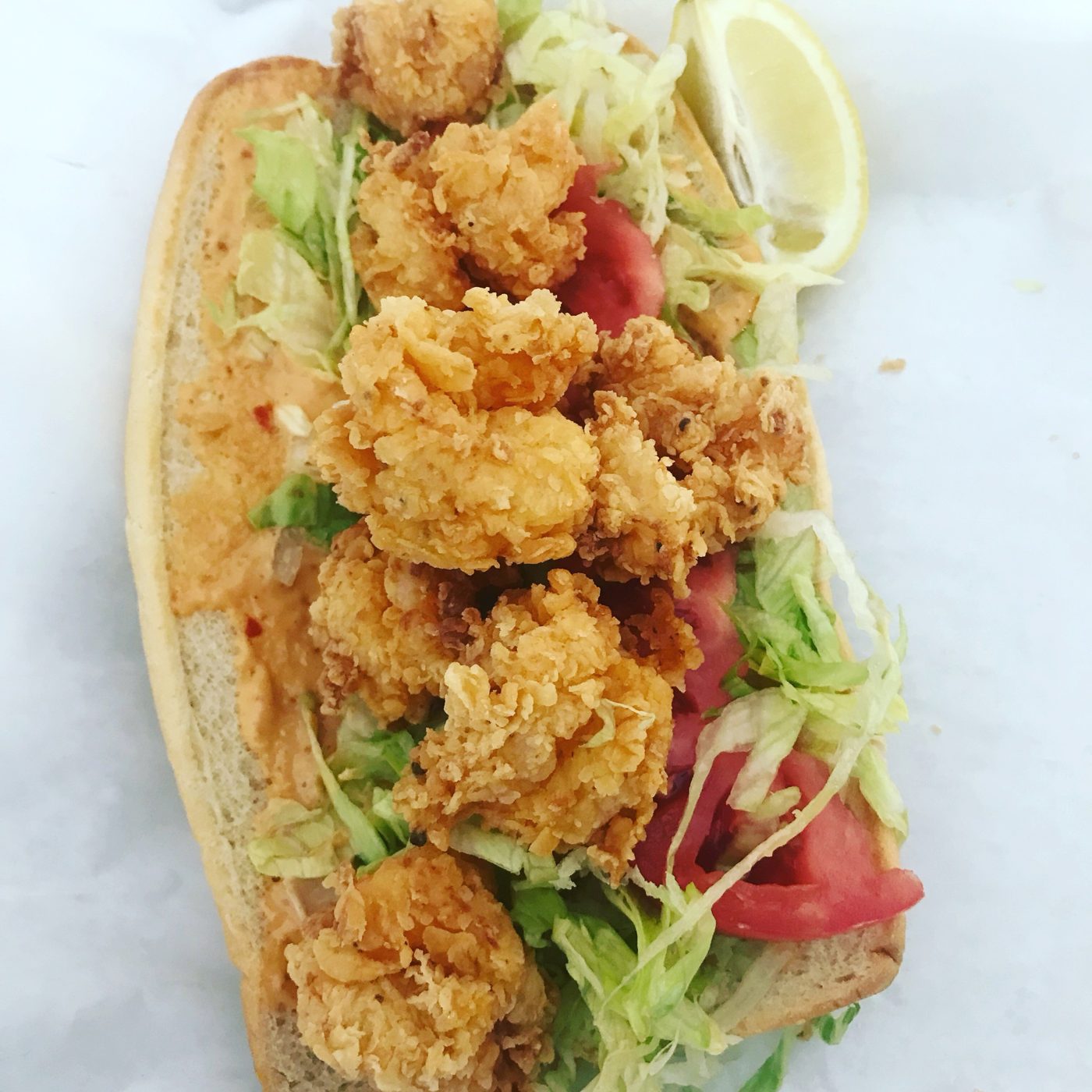 Shrimp Po' Boy & Snow Crab Cluster