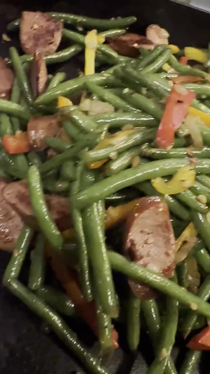 Tri-Color Garlic Green Beans
